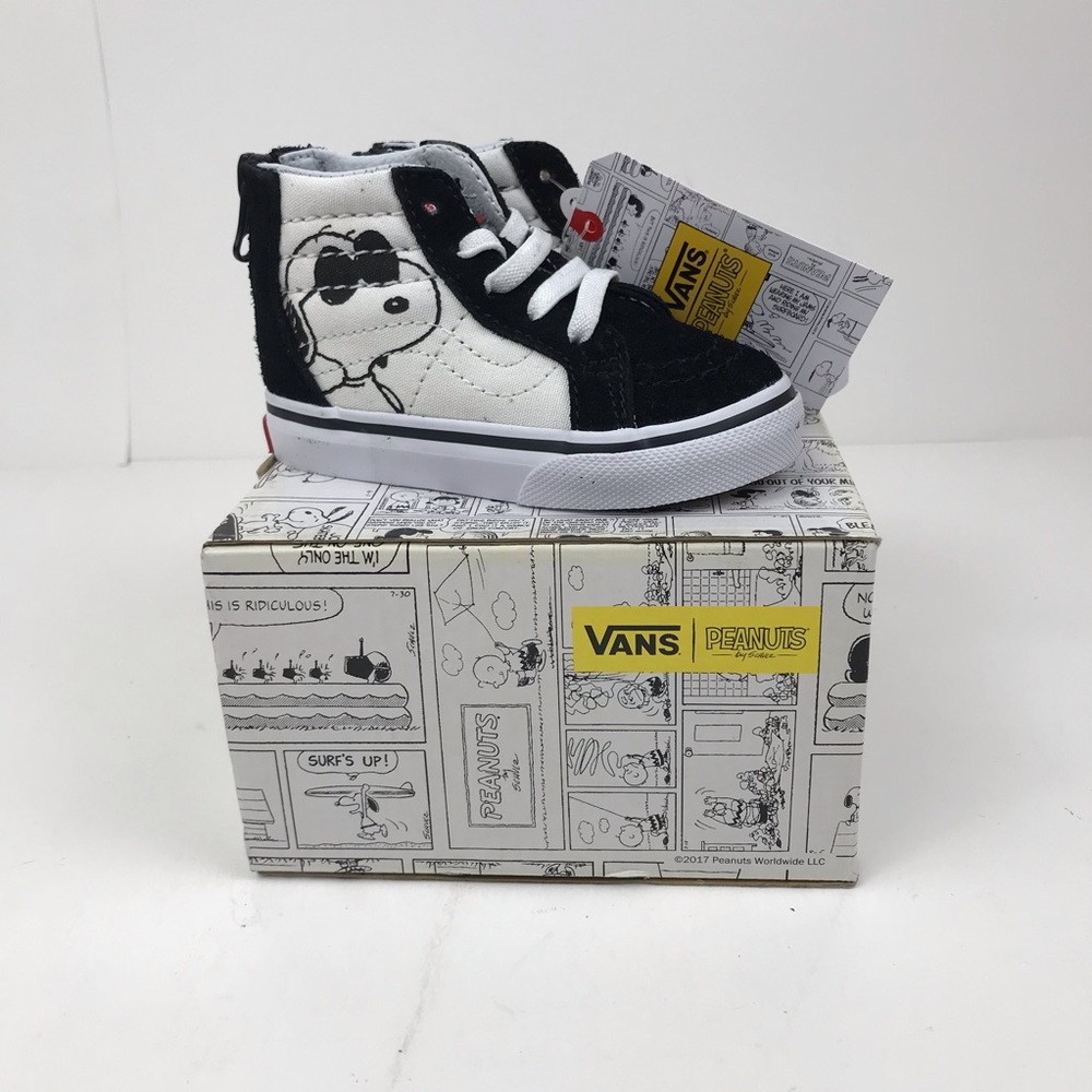 New Vans Peanuts SK-8Hi Zip Joe Cool Toddler Shoes